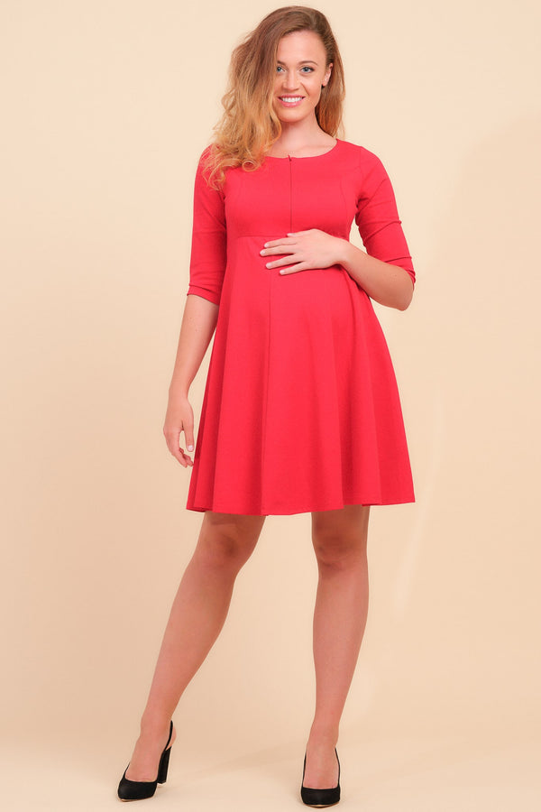 Вечерна рокля за бременни и кърмещи в червено