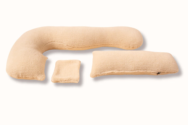 Пухкава възглавница за бременни и кърмене 3 в 1 - бежова