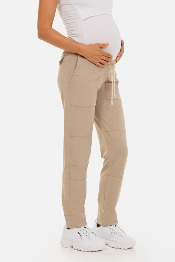 Спортен панталон за бременни - бежов