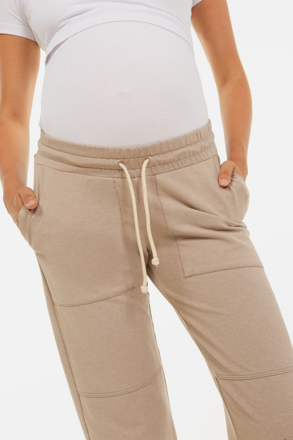 Спортен панталон за бременни - бежов