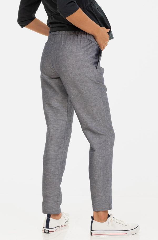 Памучен панталон за бременни с колан