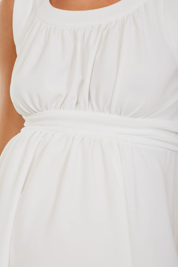 Елегантна рокля с набори за бременни в екрю
