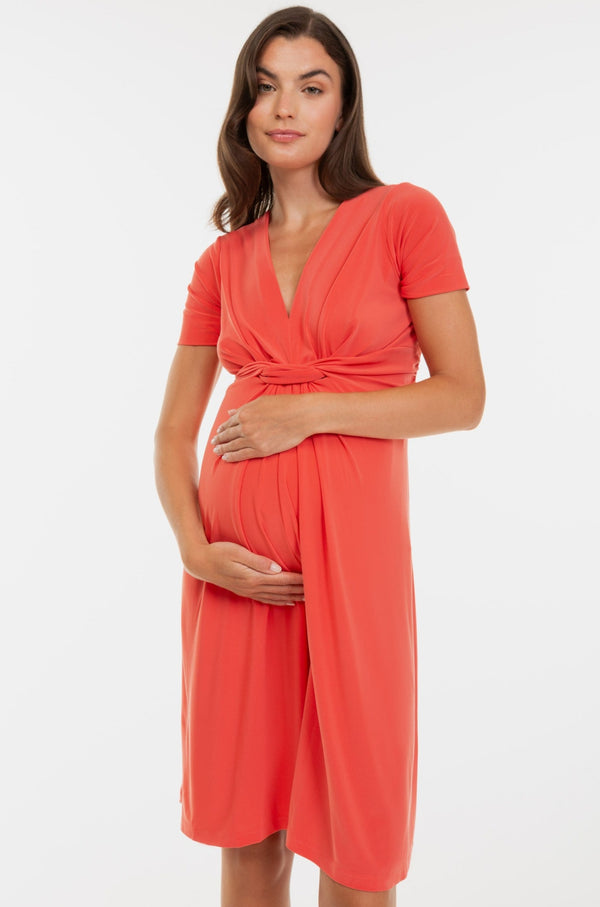 Елегантна рокля за бременни с възел
