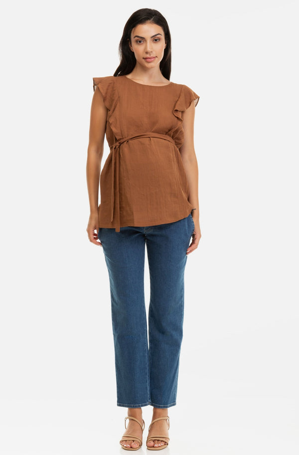 Еластични сини дънки за бременни