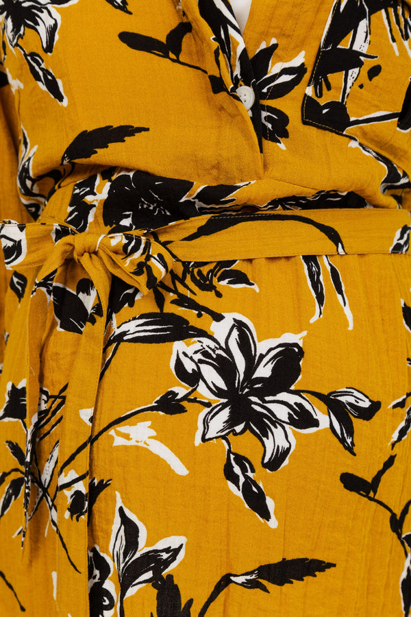 Риза за бременни и кърмещи с десен - охра