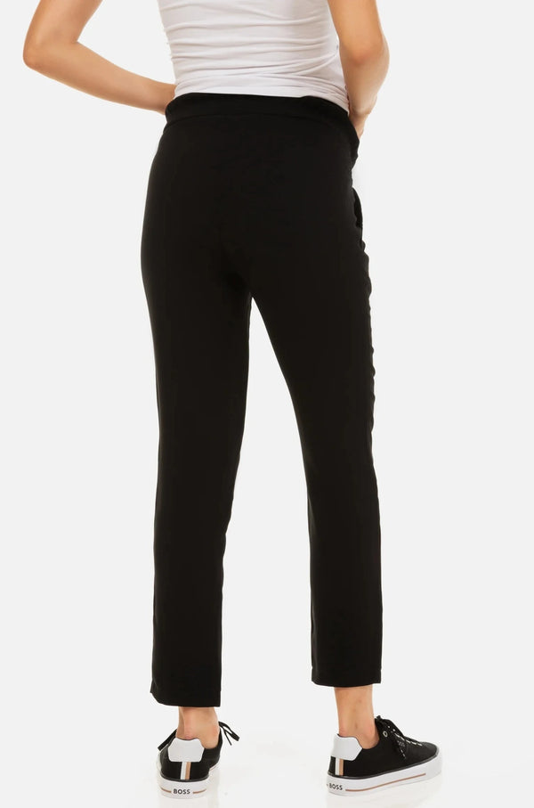 Панталон тип "paper bag" за бременни - черен