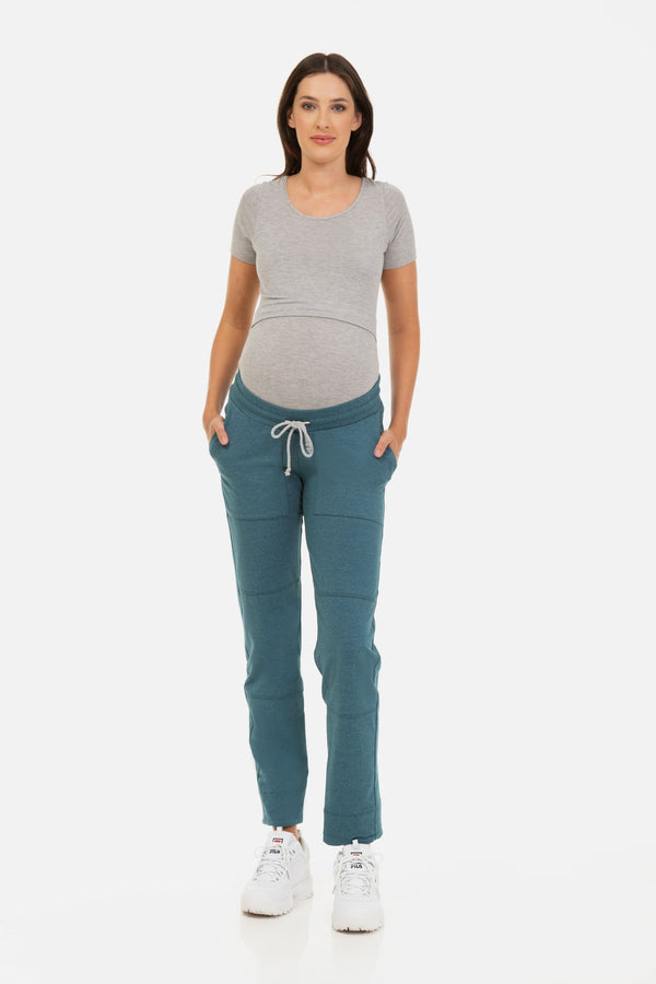 Спортен панталон за бременни - петрол