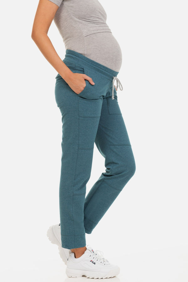 Спортен панталон за бременни - петрол
