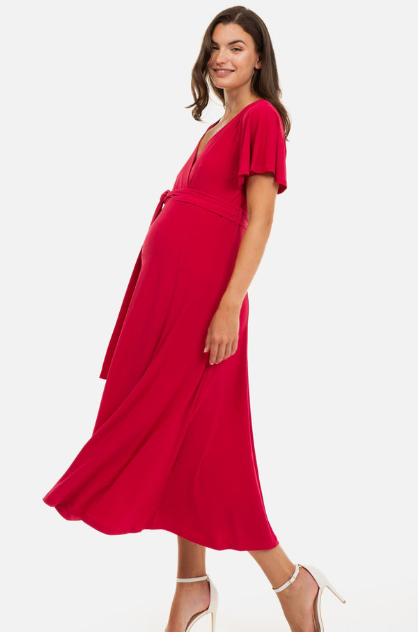 Дълга разкроена рокля за бременни и кърмещи