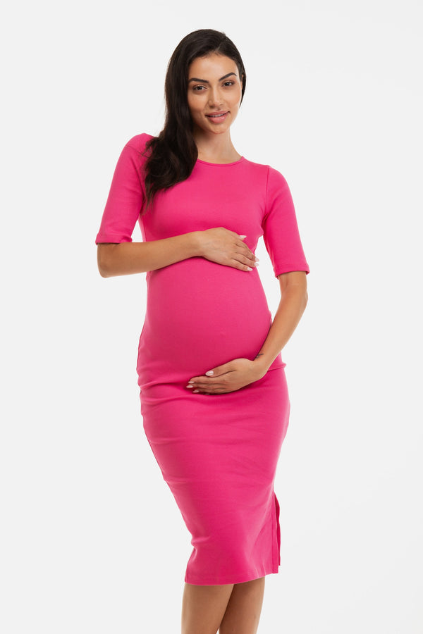 Дълга памучна рокля за бременни и кърмещи