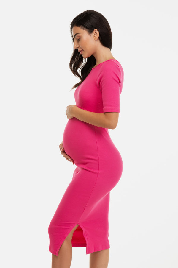Дълга памучна рокля за бременни и кърмещи