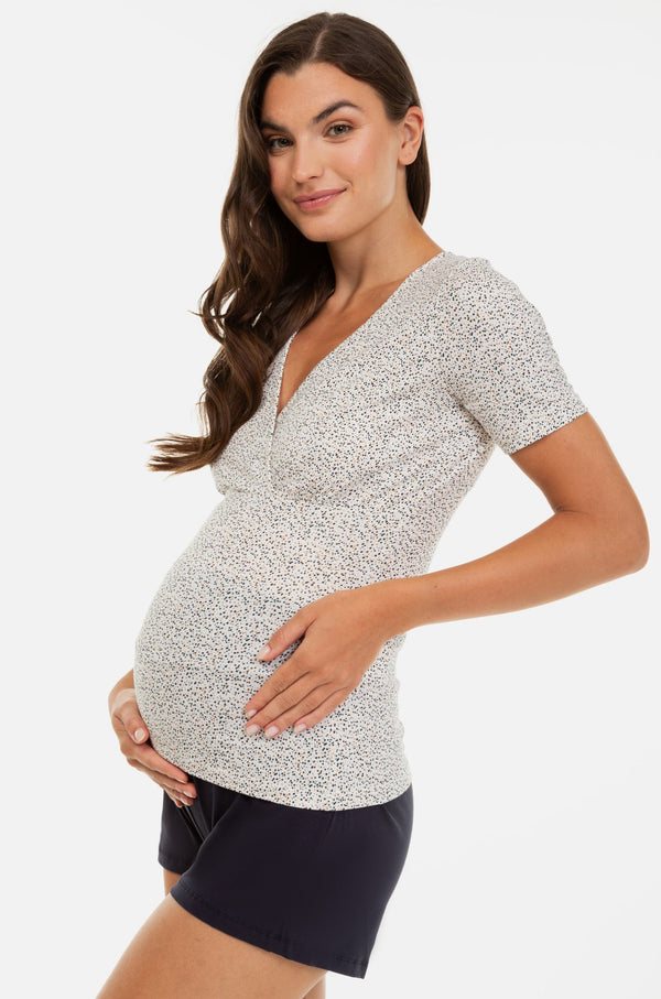 Памучна пижама за бременни и кърмещи Dots