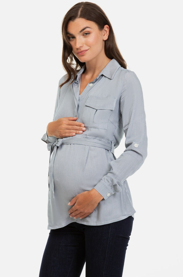 Раирана риза за бременни и кърещи