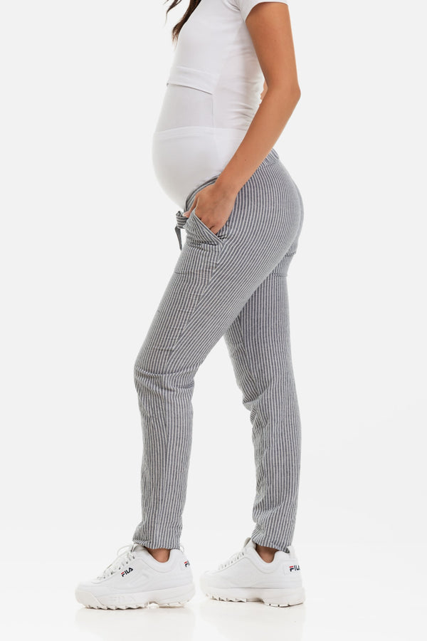Памучен раиран панталон за бременни