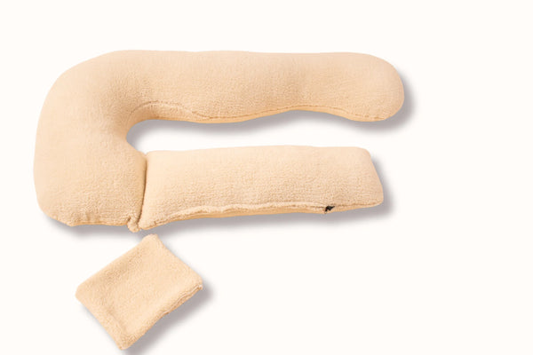 Пухкава възглавница за бременни и кърмене 3 в 1 - бежова