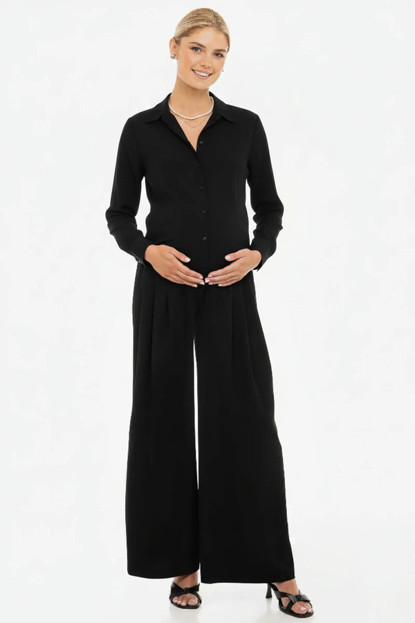 Елегантен черен панталон с плохи за бременни