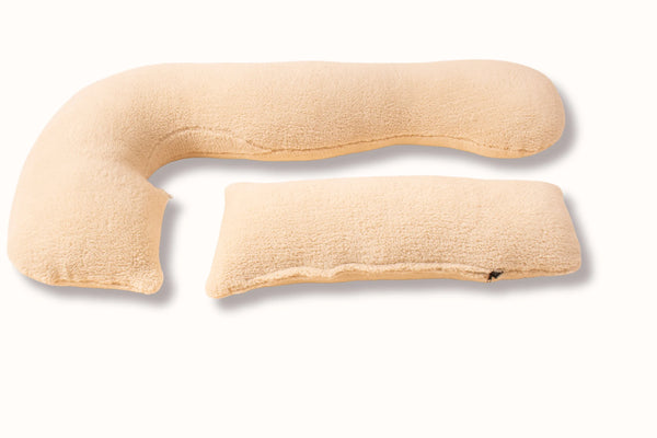 Пухкава възглавница за бременни и кърмене 3 в 1 - бежова