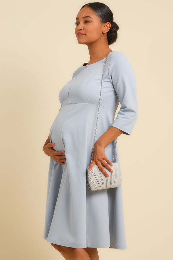 Вечерна рокля за бременни и кърмещи - светлосиня