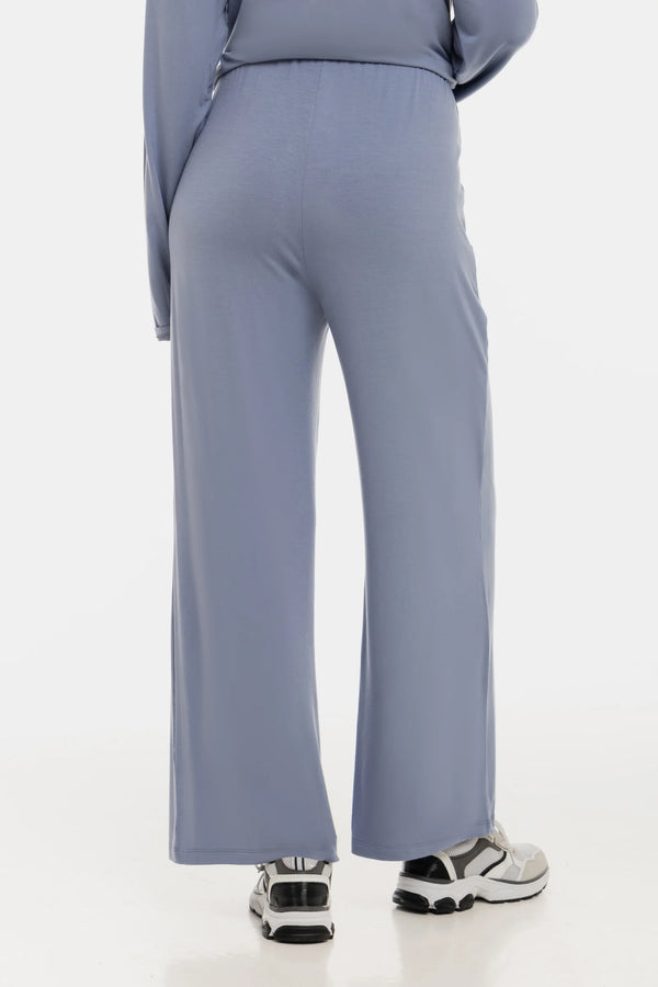 Мек разкроен панталон за бременни от модал - пастелносин