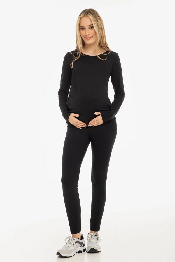 Памучен клин за бременни - черен