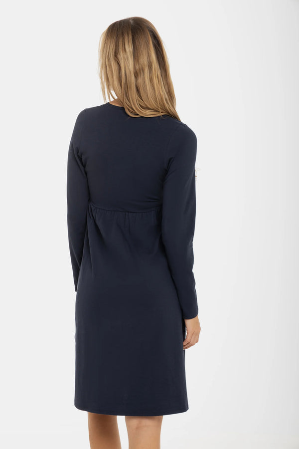 Нощница за бременни и кърмещи - тъмносиня