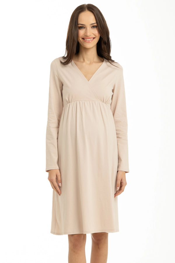 Нощница за бременни и кърмещи - крем