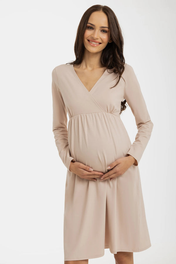 Нощница за бременни и кърмещи - крем