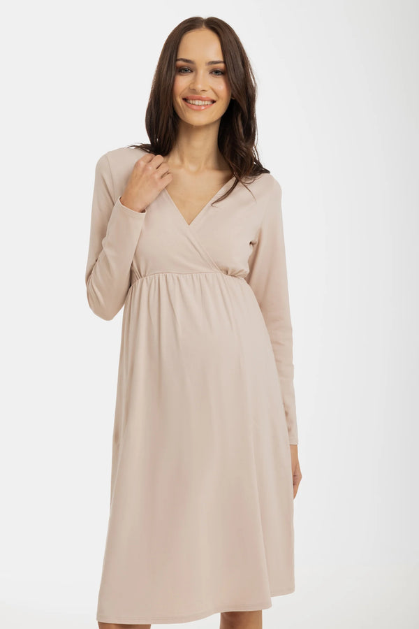 Нощница за бременни и кърмещи - крем