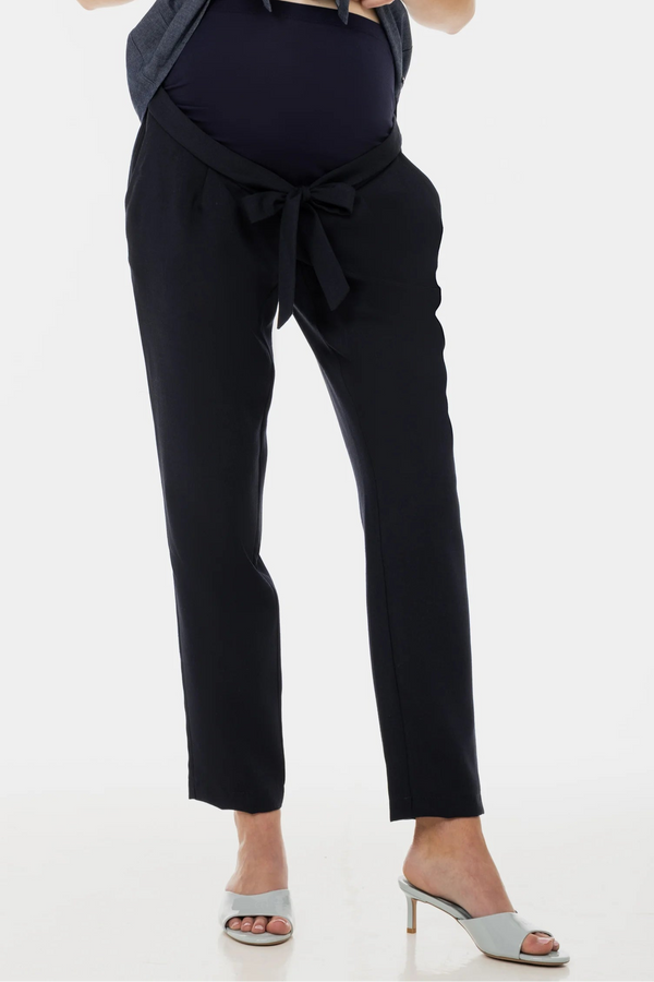 Тъмносин панталон с колан за бременни