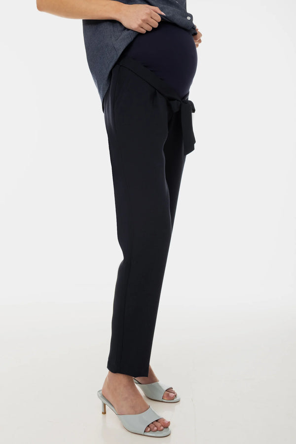 Тъмносин панталон с колан за бременни