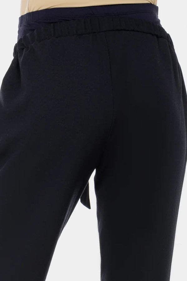 Тъмносин панталон с колан за бременни