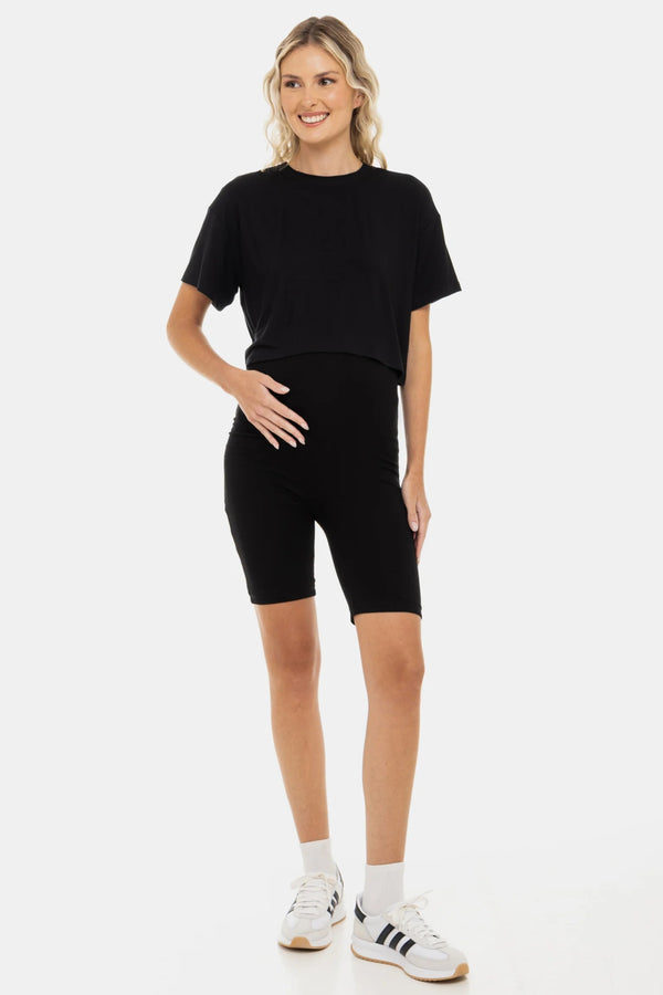 Мек двоен клин за бременни - черен