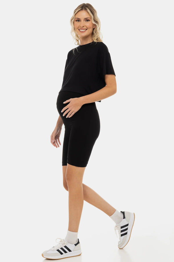 Мек двоен клин за бременни - черен