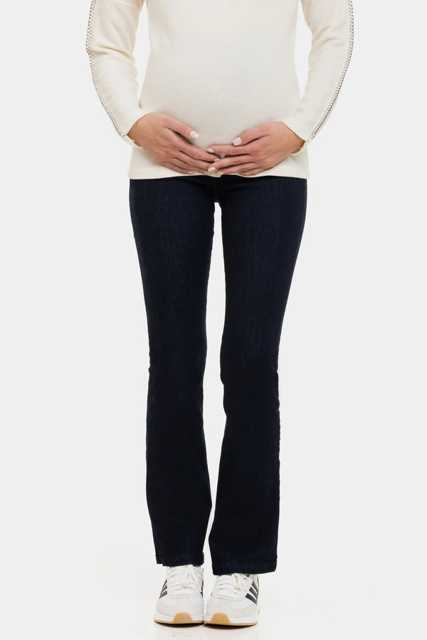 Тъмносини дънки за бременни bootcut