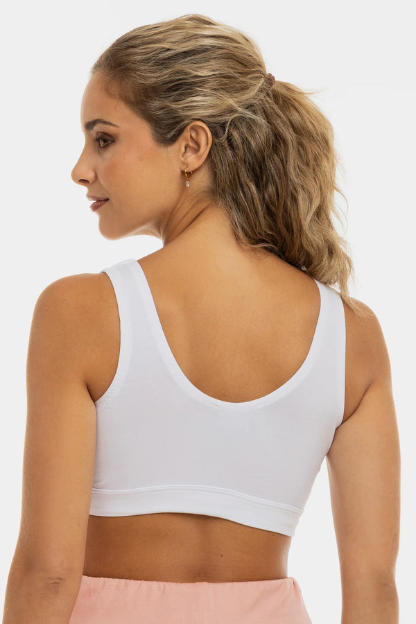 Памучен сутиен за кърмачки и бременни - бял