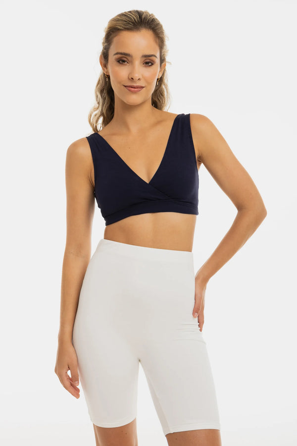 Памучен сутиен за кърмачки и бременни - тъмносин