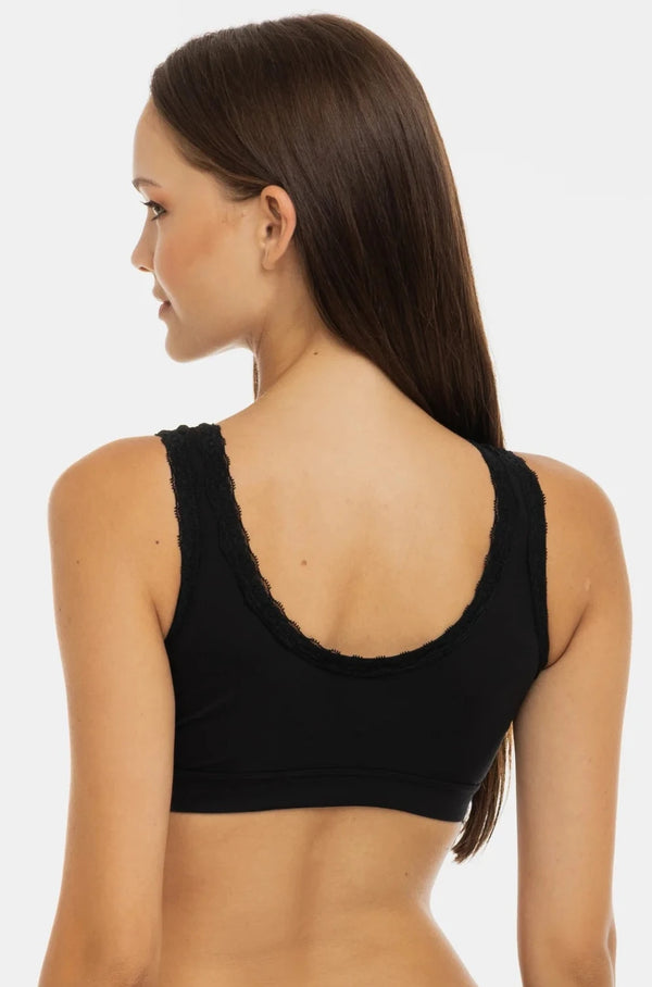 Памучен сутиен за кърмачки и бременни с дантела