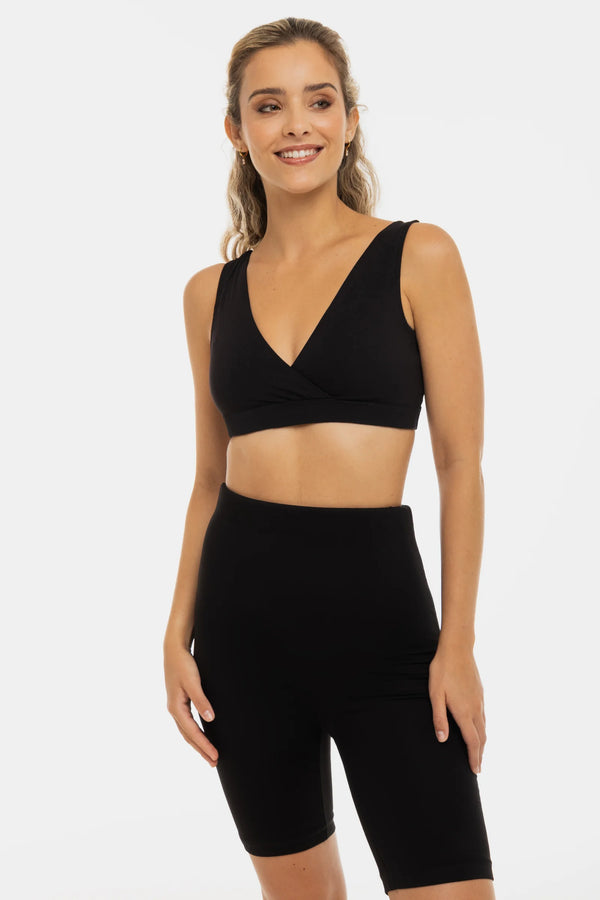 Памучен сутиен за кърмачки и бременни - черен