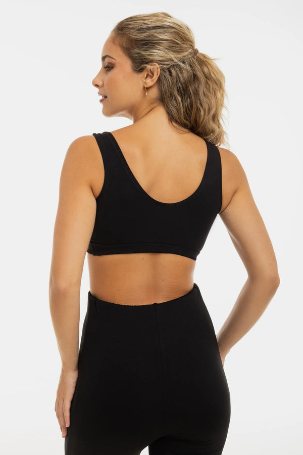 Памучен сутиен за кърмачки и бременни - черен