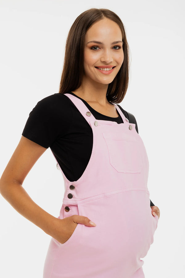 Памучен сукман за бременни и кърмещи - розов