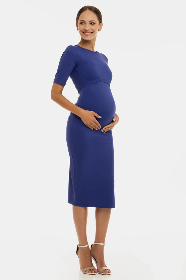 Еластична дълга рокля за бременни и кърмещи