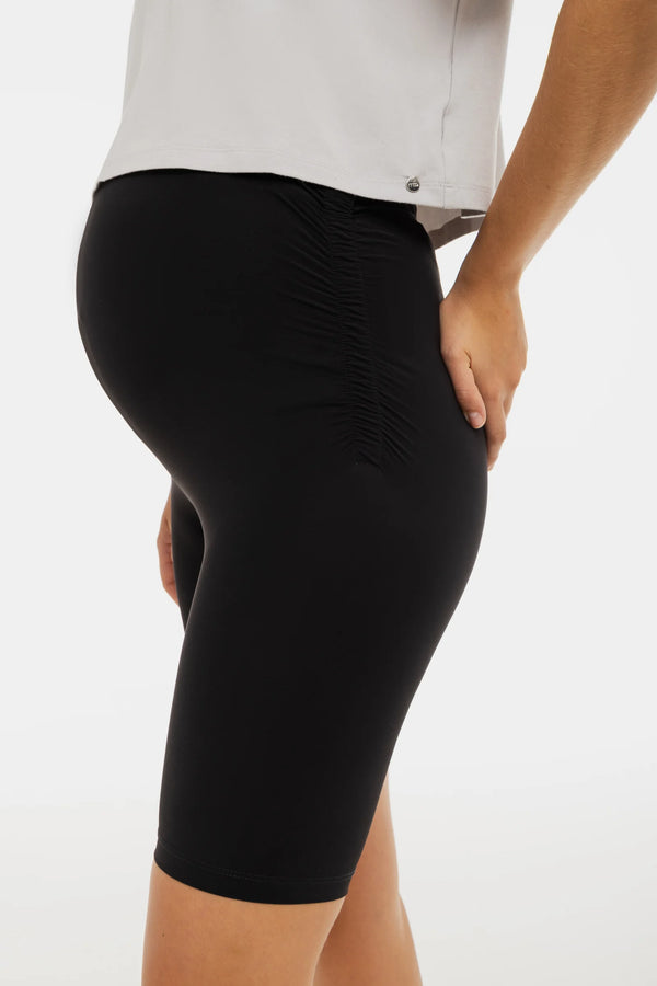 Къс клин за бременни с набори - черен