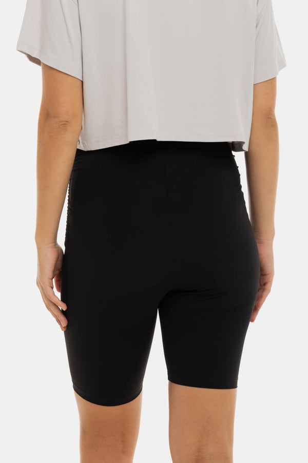 Къс клин за бременни с набори - черен