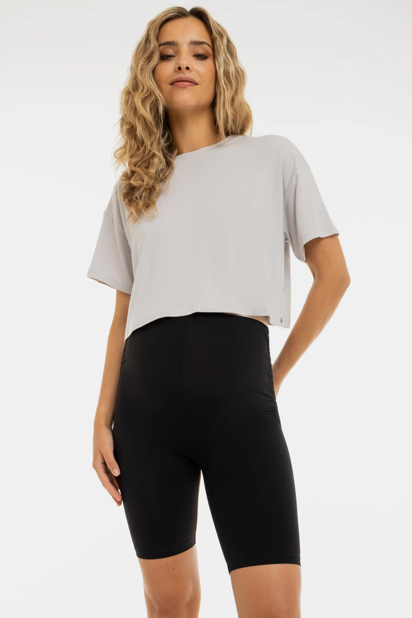 Къс клин за бременни с набори - черен