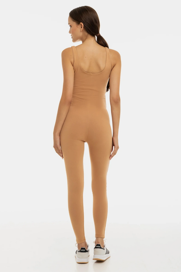 Памучен двоен гащеризон за бременни - бежов