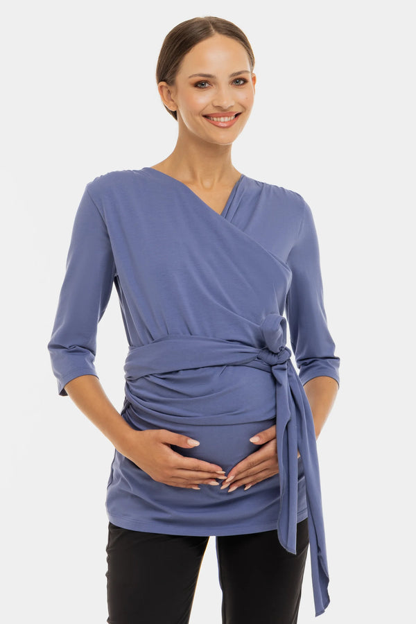 Блуза за контакт кожа до кожа - синя