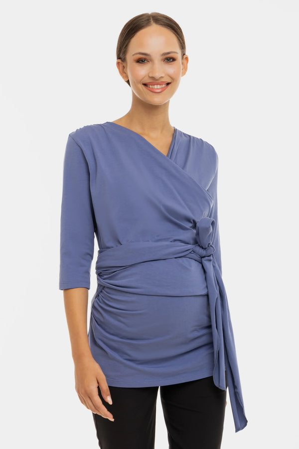 Блуза за контакт кожа до кожа - синя