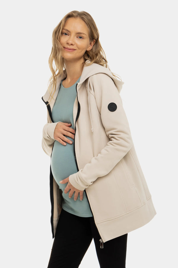 Мека блуза с набори за бременни от модал - пастелнозелена