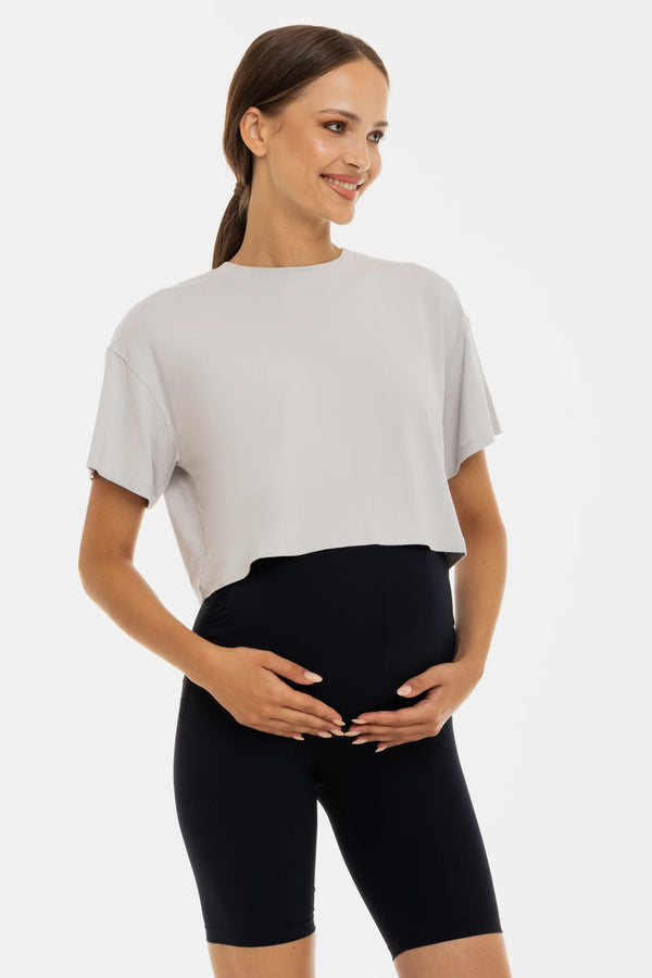 Къс клин за бременни с набори - тъмносин