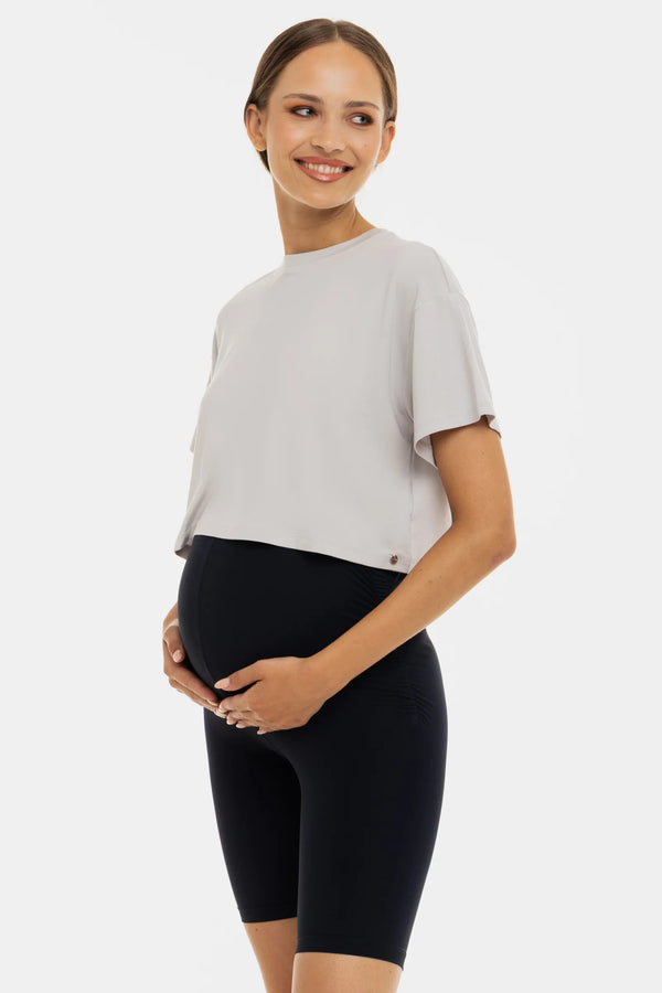 Къс клин за бременни с набори - тъмносин